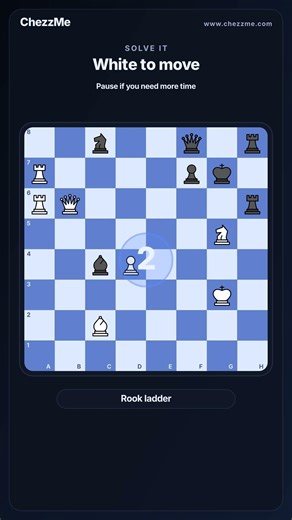 #1218 Rook Ladder! Advanced Tactical Finish ♟️🔥 #Chess #ChessPuzzle #RookLadder