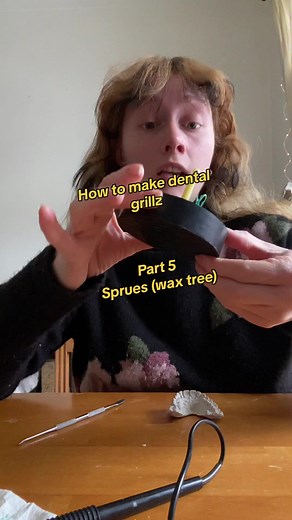 Step 5 (sprues/ wax tree) - Follow along the steps to learn how to make dental grillz from start to finish / dental grill tutorial / dental impression tutorial