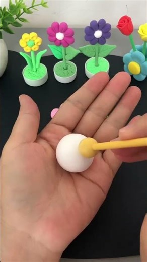 #Parent-Child Craft: Springtime Clay Flowers #Kindergarten Craft #artscraft #trendingnow #shortvideo