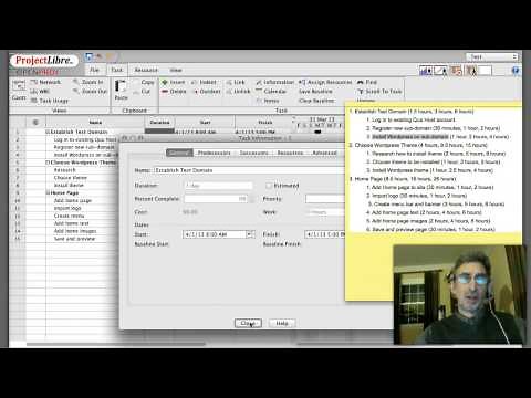 Setting durations in ProjectLibre
