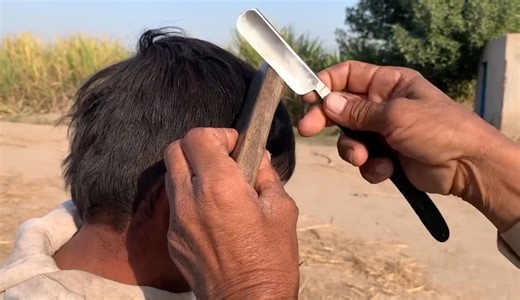 100 Year Old ASMR Fast Hair Cutting With Barber Old