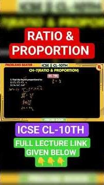 RATIO AND PROPORTION || ICSE CL-10TH || PRECISE MATHEMATICS BOOK#problems_beater