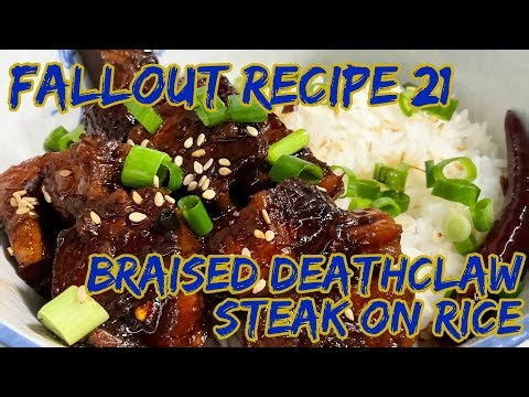 Robot on Cooking - Fallout Cookbook recipe 21/79 - Braised Deathclaw Steak on Rice!