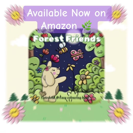 Forest Friends Cute Bold & Easy Colouring books for all ages 🌿🌳Available Now 🌳 #book #coloringbooks #colouring