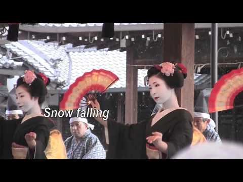 Geisha Dance as Snow Falls - with Japanese Poetry on Snow and Winter