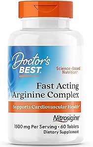 Doctors BEST Fast Acting Arginine Complex, Supports Cardiovascular Health, Non-GMO, Gluten Free, Soy Free, Vegan 60 Tablets