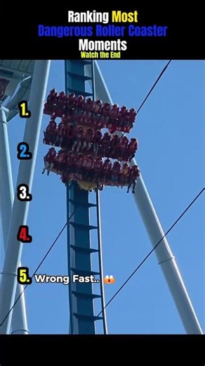 Ranking Most Dangerous Roller Coaster Moments🎢💀#shorts