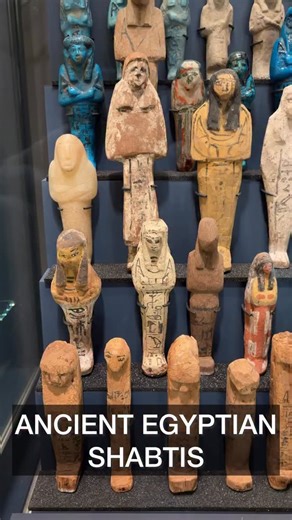 1.8K views · 122 reactions | Shabtis were small funerary figures placed in ancient Egyptian tombs to perform manual labor for the deceased in the afterlife. Believed to “answer” when called upon, they were often inscribed with a spell and shown holding tools and carrying baskets, ready to work on their owner’s behalf. #egyptian #ancientegypt #history #ancienthistory #archaeology | History Piece | Facebook