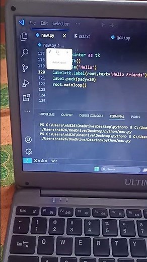 create a window using python #aktu #phython #import #tkinter #modules #window #viral #coder #like
