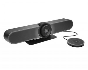 Logitech | MeetUp 4K UltraHD Video Soundbar with Extension Tabletop Mic | Small to Medium Meeting Rooms