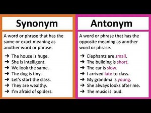Grade 6 English Synonym and Antonyms