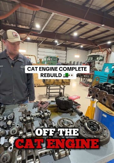 CAT ENGINE COMPLETE REBUILD 🚛👀 #dieselmechanic #owneroperator #dieseltruck #semitruck #CAT