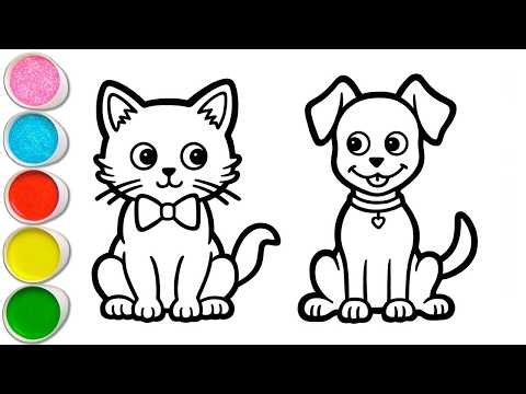 How To Draw a Cute Cat & Dog Drawing | Easy Dog Drawing | Cat & Dog Drawing Step by Step