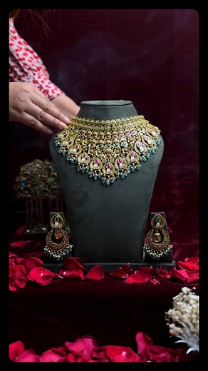 Every bridal looks in one frame - from bold pearls to colorful stones and soft bead drops. Each set brings its own style, crafted to complete your wedding day glow. #elor #jewelry #bridal #necklaceset #jaipuri #chokerset #fblifestyle | Elor