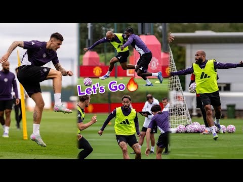 Man United training today 🔥, Sesko, Mbeumo, Cunha explosive at Carrington training