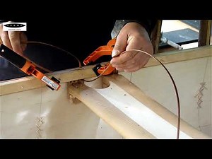Building a birch bark style canoe with plywood - part 2 - stitching bottom & frame