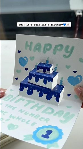 How to make a birthday pop-up card🎂🩵 step by step tutorial✨
