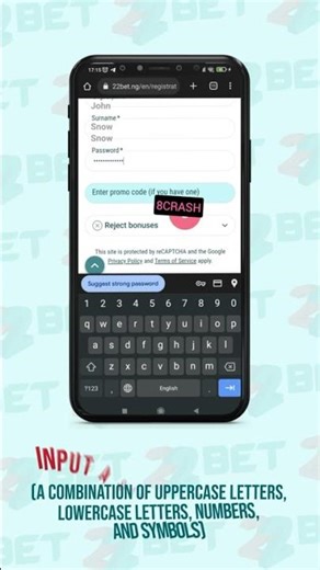 How to sign up on 22Bet easily in one click