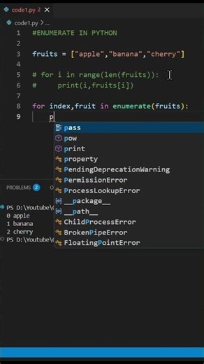 Enumerate in python #coding #enumerate #python #basics