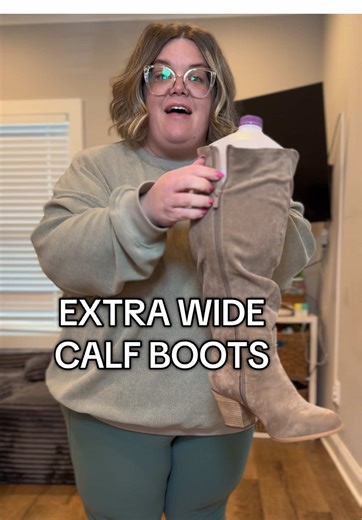 These extra wide boots are truly extra wide and fit my 21 inch calves! #ttscategoryambassador #creatorpicksambassador #tiktokshopcreatorpicks #plussizeclothing #boots