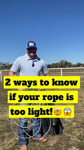 2 ways to know if your rope is too light!😱🤯 #rodeo #calfroping #lessons #tiedownroping #coaching #onlinetraining #breakawayroping #tips #tricks #tools #rodeogym #horses #horsetraining #horsetrainer | Rodeo Gym