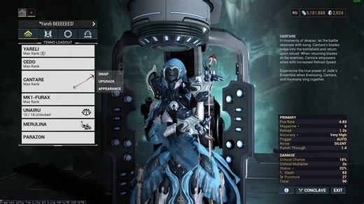 Yareli Critical Flow passive is applying to Cantare's recalled projectiles - setting them to 900% crit chance and giving some pretty big damage numbers