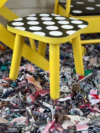 Hand Painted Polka Dot Step Stool: Sunshine Yellow Teacher Decor Looks Great With Director Chair, Puts the Fun in Function - Etsy