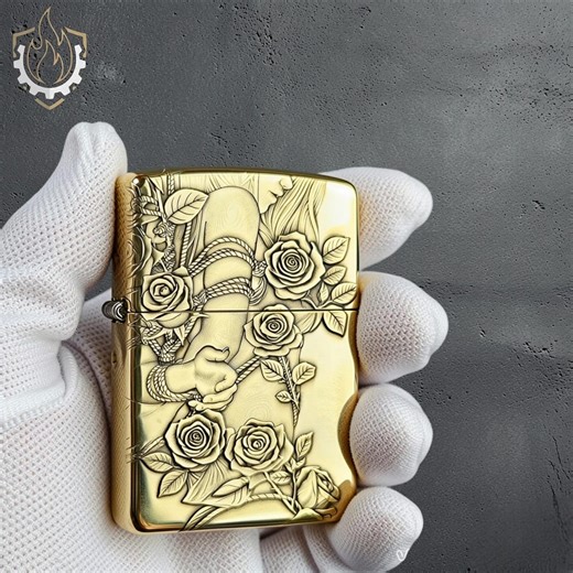 Vintage Rose Woman Zippo Lighter – Gold Engraved Floral Windproof Lighter, Elegant Romantic Collectible Lighter Gift for Him - Etsy