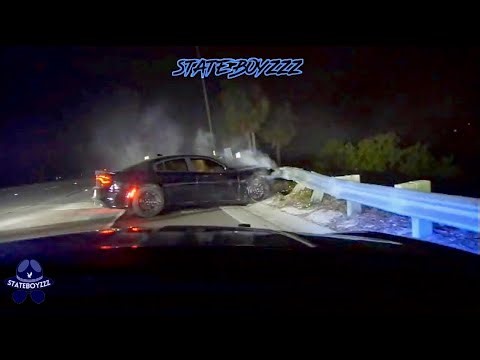 Drug Trafficker In SCAT PACK Charger Gets Put Into The Wall By The Florida Highway Patrol