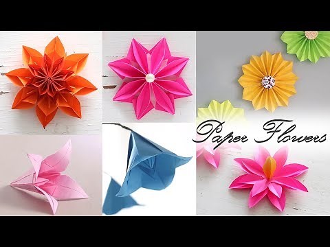 6 Easy Paper Flowers | Paper Folding | DIY Craft