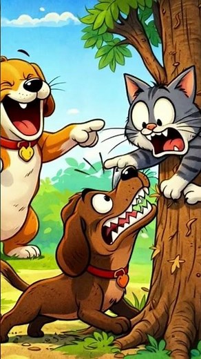 Billi chupke se machhli churane gayi… 😼🐟Par kutta dekh liya Guard #viral #comedy #cartoon ”