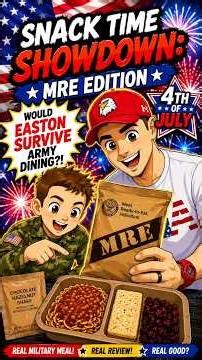 Can a 7-year-old survive an Army MRE? 🇺🇸 Meal Ready… or NOT? 😂 #4thOfJuly