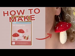 Kmart mushroom earrings mini diy crochet kit - how to make #kmartaustralia #crochetforbeginners