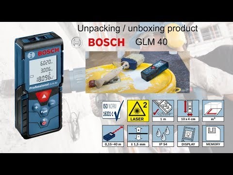 Unpacking / unboxing Laser Measure Bosch GLM 40 0601072900