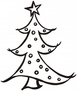 Printable Christmas Tree Coloring Page Simple and Fun Hand-drawn JPG SVG PNG - Etsy Canada