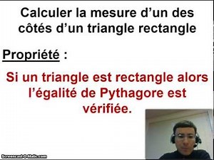 Théorème de Pythagore – Calculer la mesure d’un côté d’un triangle rectangle