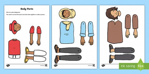 Body Parts Split Pin Activity