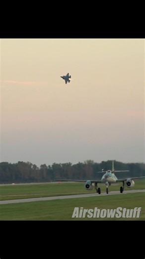 Want to see how much things can change in 64 years? Here ya go. ME-262 first flight in 1942. F-35 first flight 2006. @machkluesner kicks off her awesome twilight demo Saturday night @eaa AirVenture! @militaryaviationmuseum #f35alightningii #f35lightningii #f35demoteam #f35 #demo #twilight #f135engine #me262 #firstjet #militaryaviationmuseum #afterburner #eaa #AirVenture #oshkosh #osh25 #airshowstuff #airshow | AirshowStuff