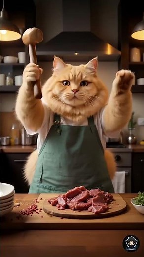 Watch This Cat Cook Like a Pro! 🍽️ | Cat Cooking Meatballs Today