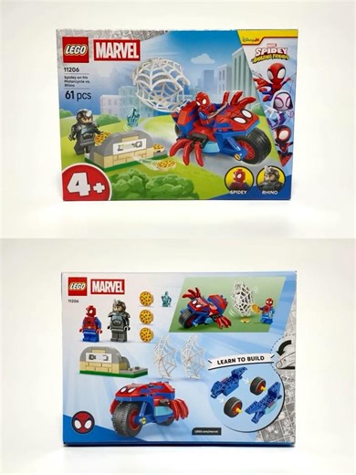 Spidey on his Motorcycle vs Rhino - Speed Build【LEGO Spider-Man 11206】