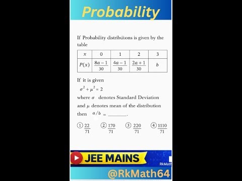 Probability Distribution | Mean and Variance Problem