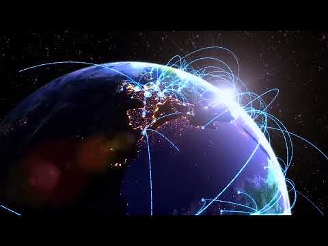 World connection animation, global network, Earth Spinning, Globe Motion Graphics,Loop visual effect