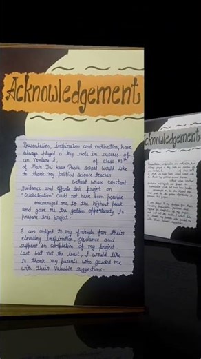 how to write acknowledgement for project file #godgracecraft #schoolproject