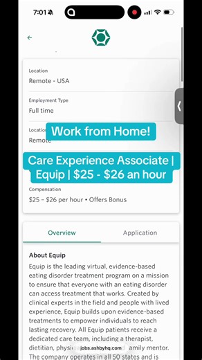 Care Experience Associate Position - Fully Remote at Equip