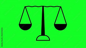 A scale icon animation . A scales icon typically features a balanced scale, symbolizing justice, fairness, and equality.
