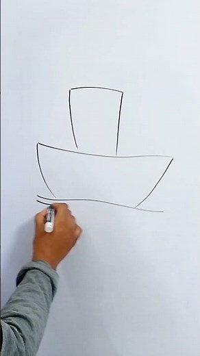 Boat Drawing ⛵ | Easy Step by Step Boat Drawing for Beginners #art #drawing #shortsfeed