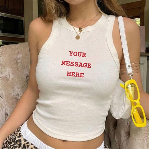 Custom Text Tank Top, Bella Canvas Micro Rib Racer Tank, Personalized Shirt, Custom Message Tee, Bachelorette Tank, Name Tank Top - Etsy