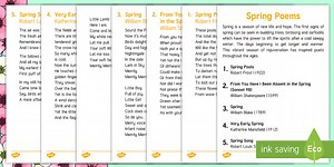Spring Poems Adult Guidance