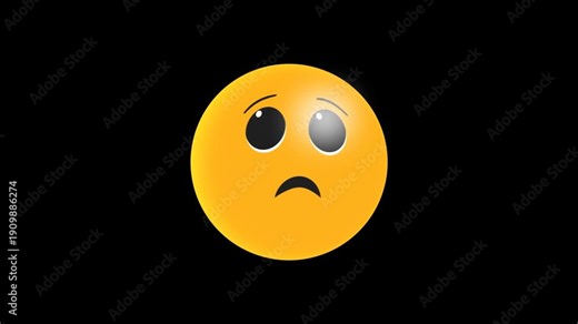 3D animated emoticons. Pleading face emoji (with alpha channel)