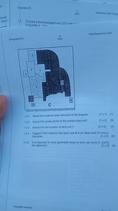 1.4.1 Name the model of urban structure in the diagram.1.4.2 ... | Filo